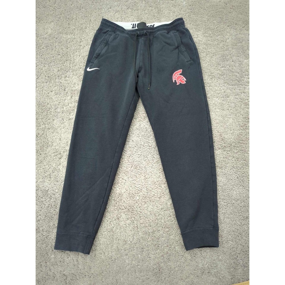 Nike Just Do It Sweatpants Womens M Black Pull On Jogger Spartans Logo Athletic